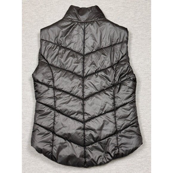 Aeropostale Womens Puffer Vest Black Coral Full Zip Pockets Size Medium - Picture 7 of 13